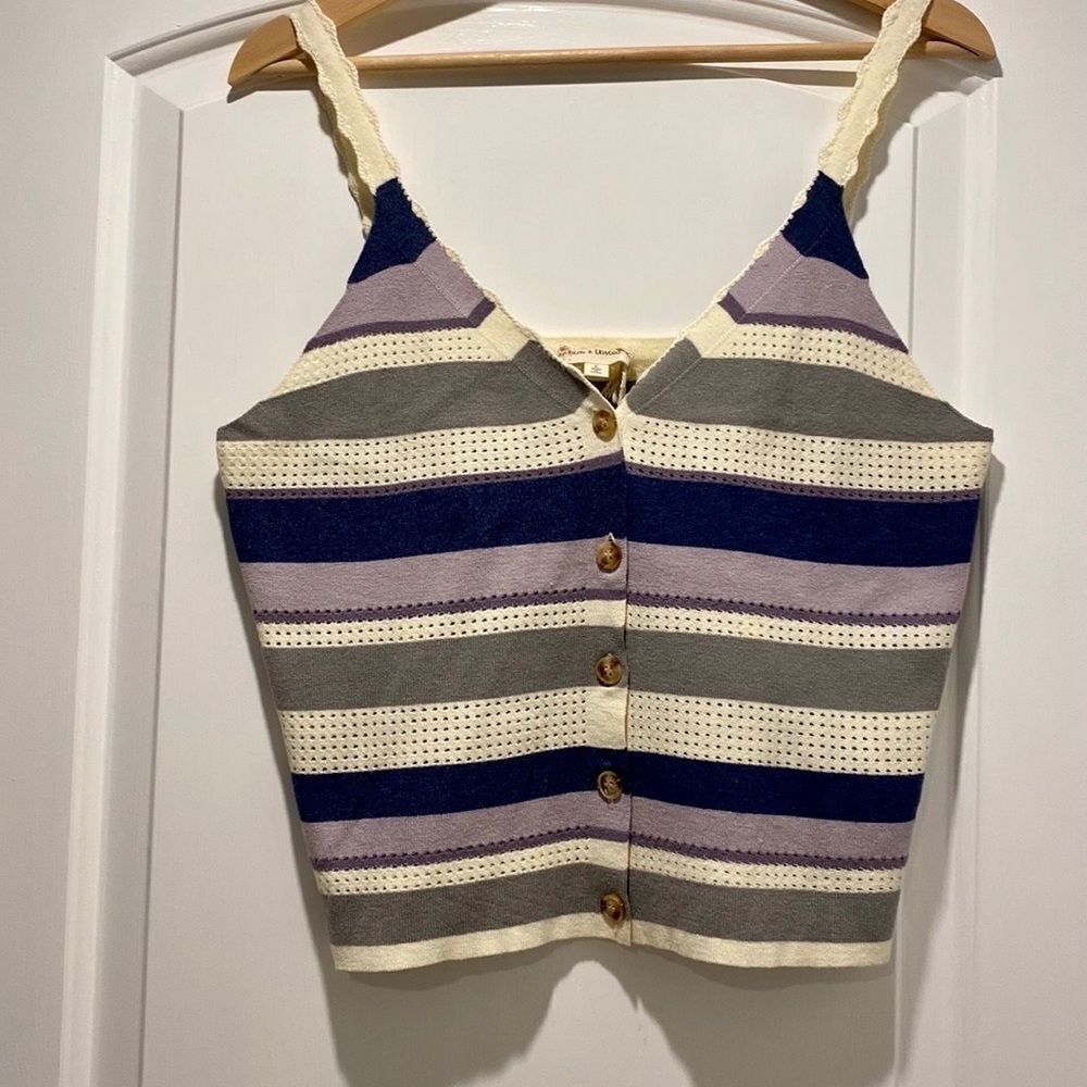 New Hem & Thread stripe sweater cami size L